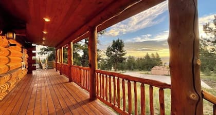 Custom log cabin tucked away in private forest
