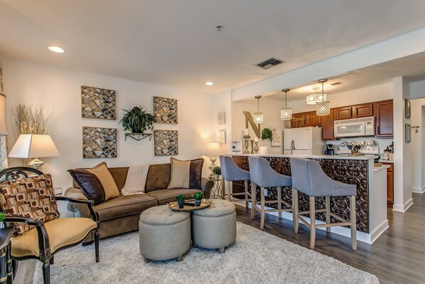 Condo, 1 King Bed with Sofa bed, Balcony | Living room | TV - Riverfront Gold (Nashville)