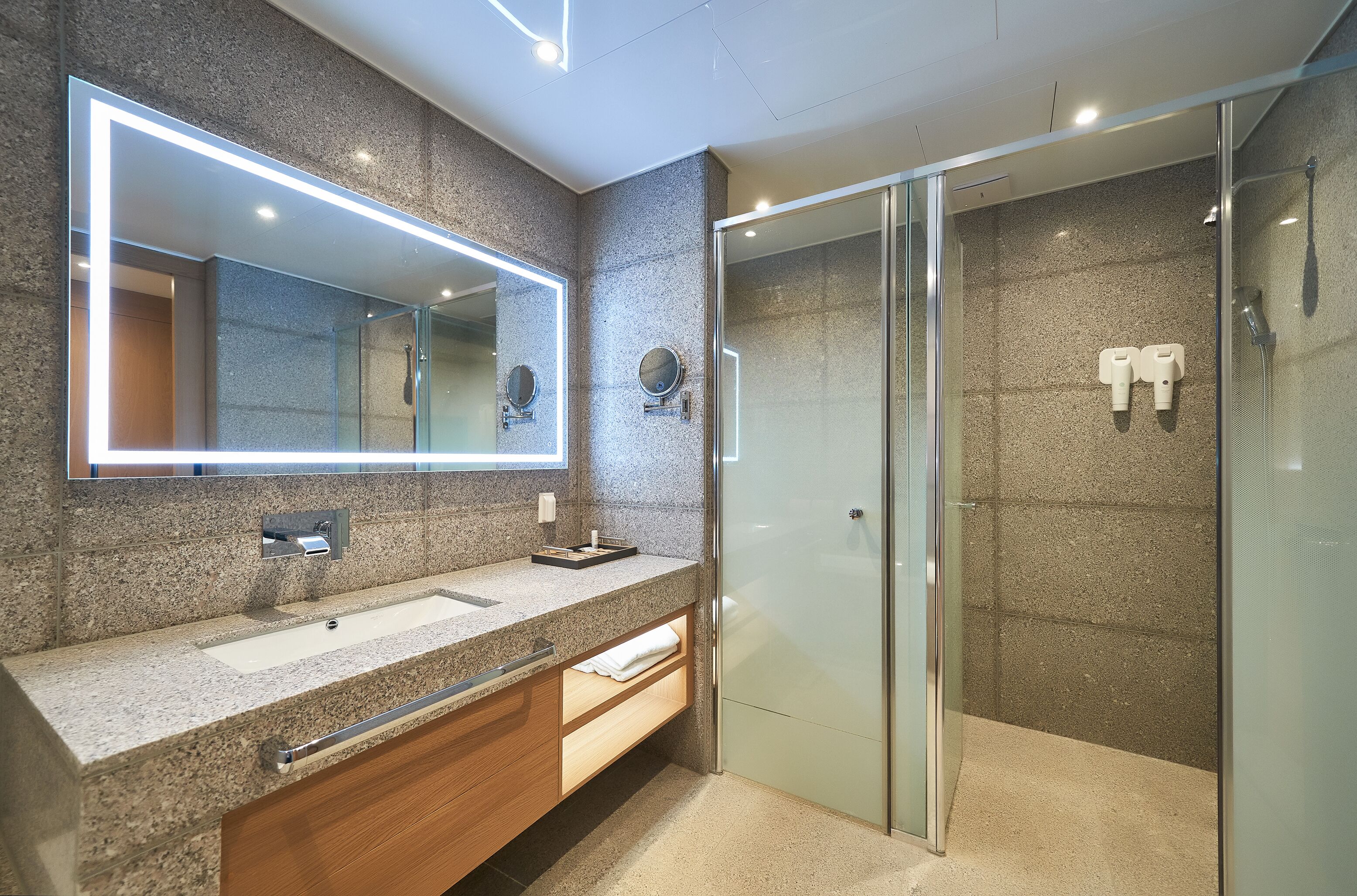 free toiletries, hair dryer, soap, shampoo