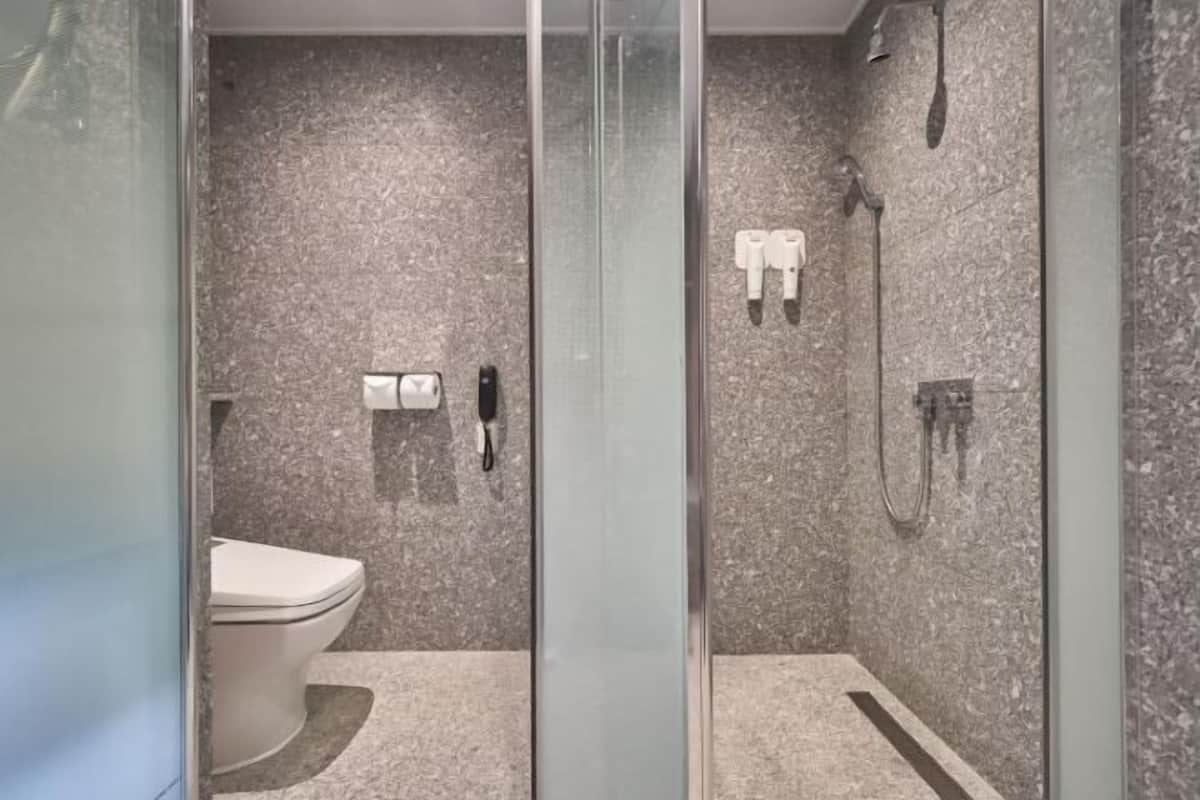 Free toiletries, hair dryer, soap, shampoo