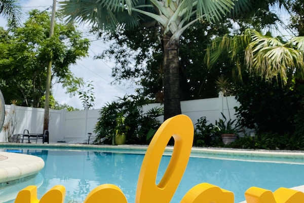 Outdoor pool, a heated pool