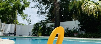 Charming Residential Home with heated outdoor pool, clean and cozy
