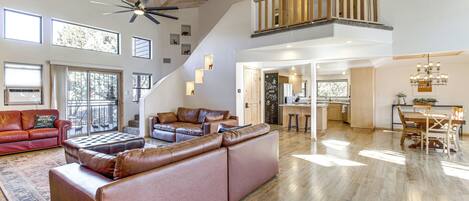 TV, fireplace, video-game console