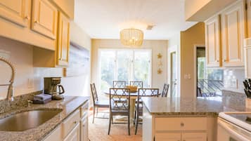 Coffee/tea maker, fridge, microwave, dishwasher