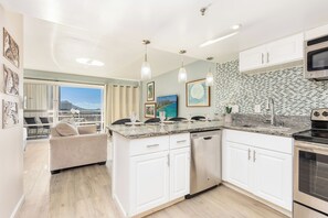 Fridge, microwave, oven, stovetop - Ocean & Fireworks Condo Steps Away from the Beach at Ilikai Hotel w/Free WiFi (Honolulu)