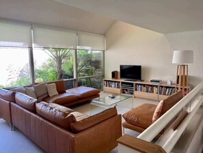 TV, DVD player, books