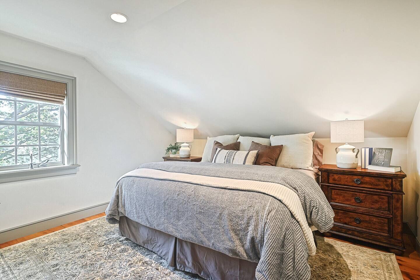 Comfortable King Bedroom in Carriage House.  Come on in, and stay awhile.