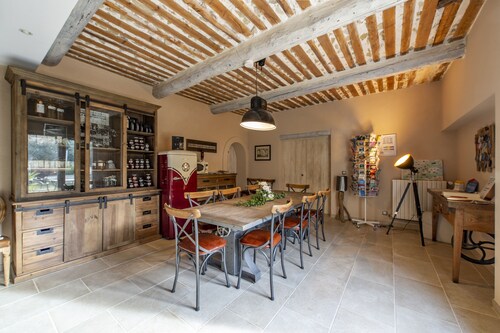 Comfortable guest room with terrace in character guest house.