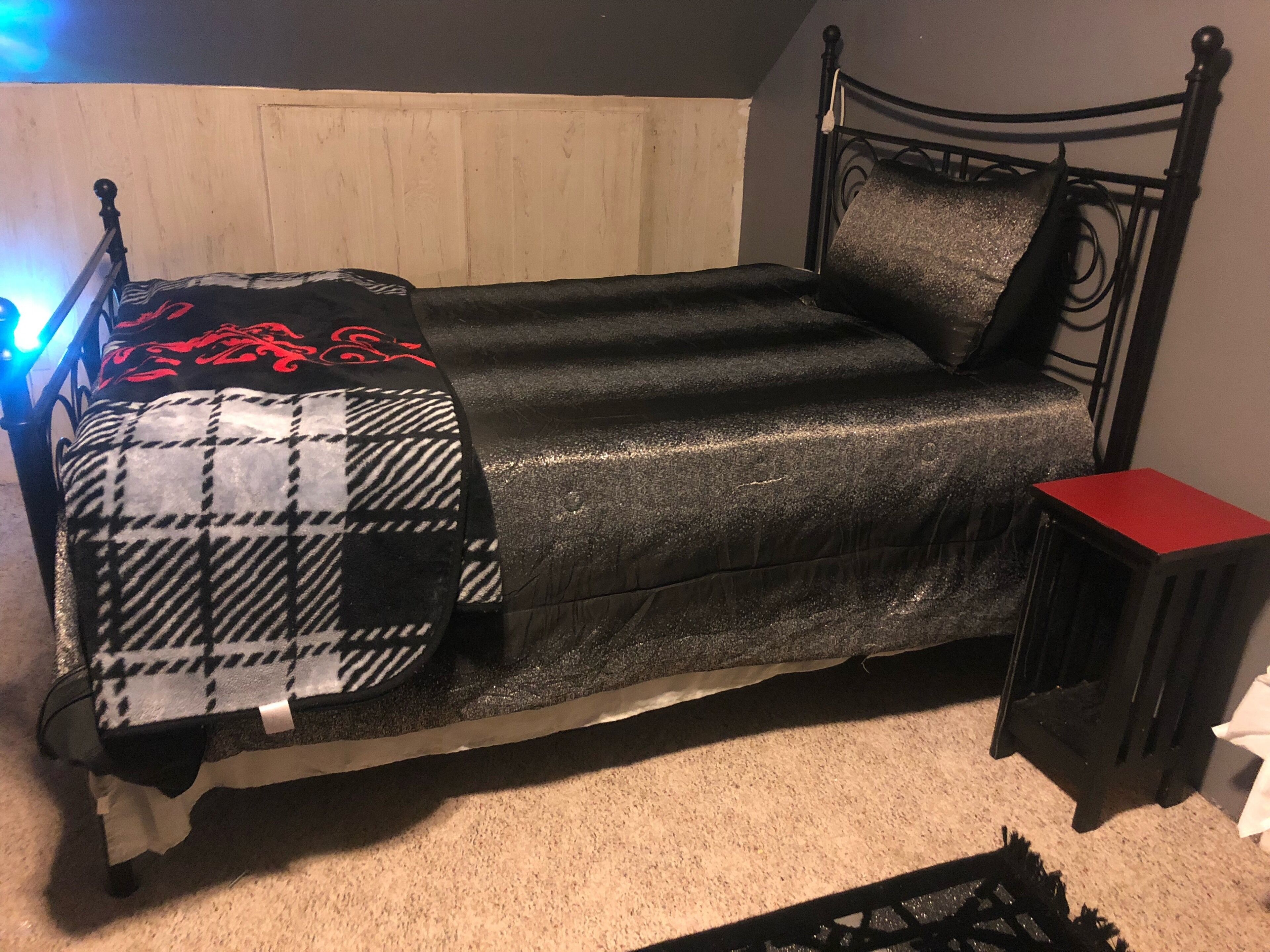 Quiet and cozy bedroom and warm lounging area with shared spaces