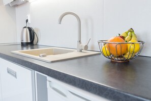 Fridge, microwave, stovetop, dishwasher