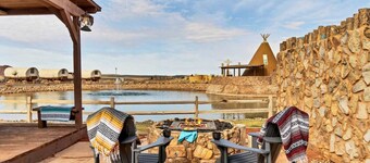 Unique Wagon The Rockwell #34  with 1 King Bed, Hot Tub & Outdoor Outdoor Kitchen