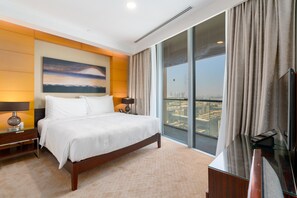 Apartemen Deluks, 2 kamar tidur | 2 kamar tidur, setrika/meja setrika, dan Wi-Fi gratis