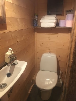 Shower, hair dryer, soap, toilet paper - 5 minutes from the ski slopes, lovely wooden mazot for unforgettable moments. (Les Carroz d'Arâches)