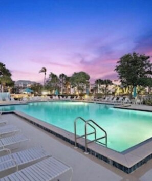 Outdoor pool, a heated pool