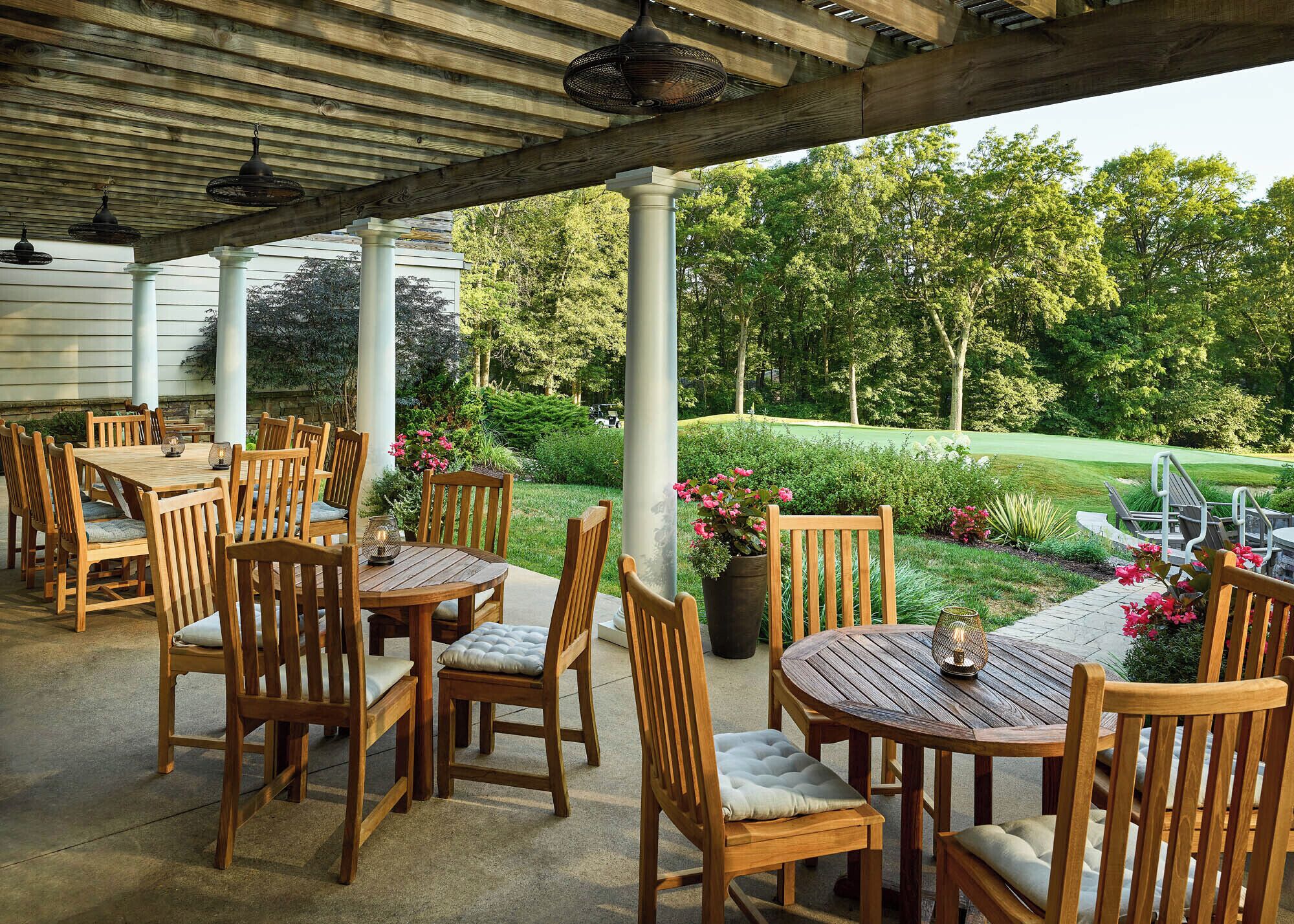 breakfast, lunch, dinner served; french cuisine, golf course views