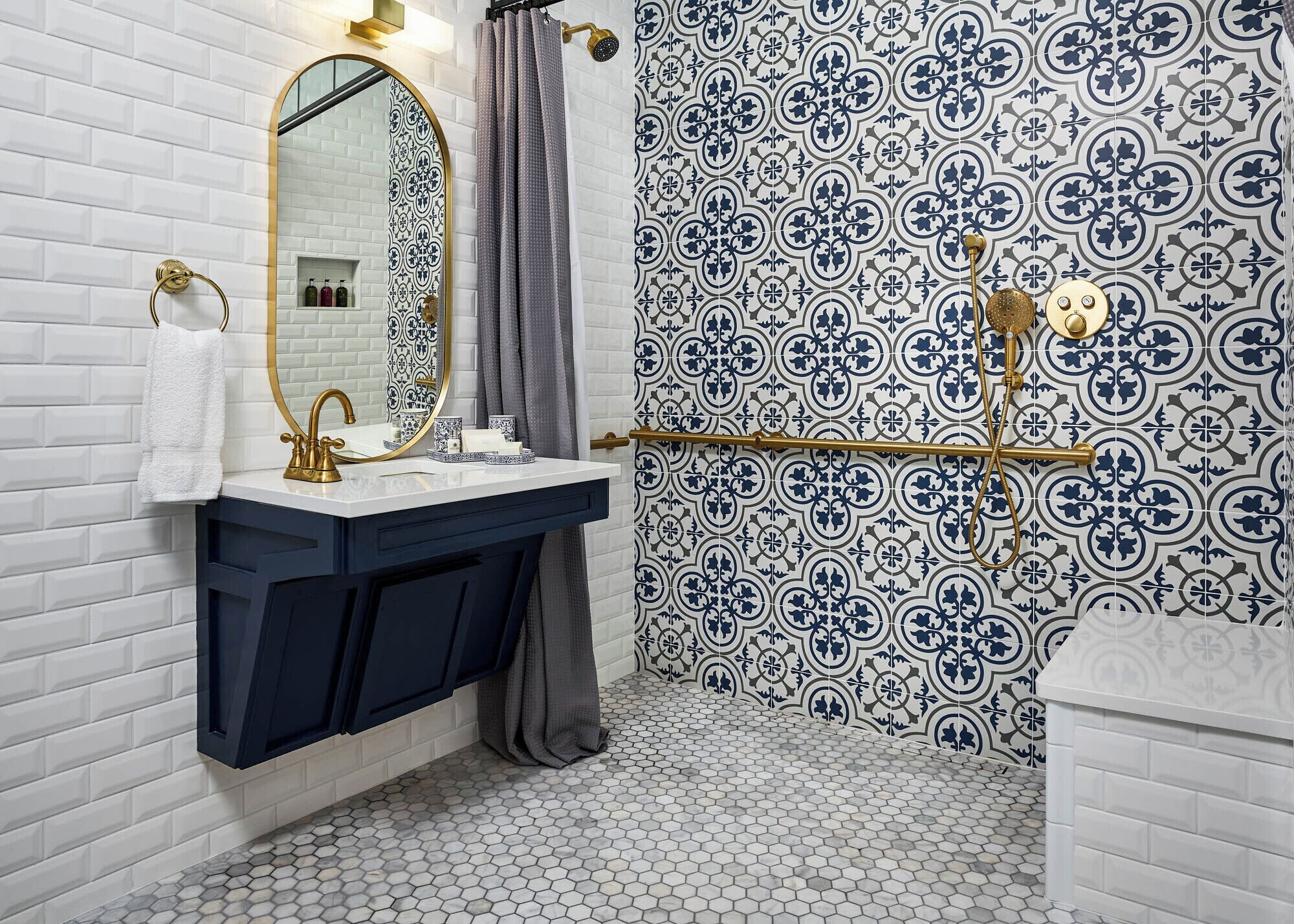 deluxe room, 2 queen beds | bathroom | shower, rainfall showerhead, free toiletries, hair dryer