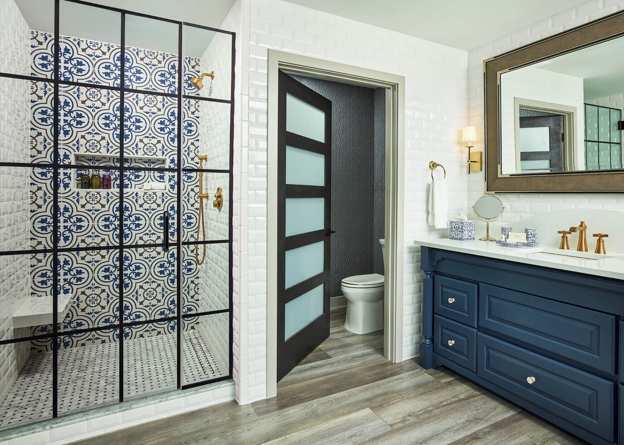 shower, rainfall showerhead, free toiletries, hair dryer