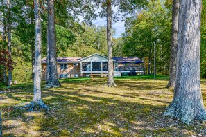 Exterior - Lakefront Home with Private Dock, Hot Tub, Fireplace, & Central A/C - Free WiFi (Bumpass)
