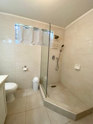 Shower, towels, soap, toilet paper - Quiet 2 Bedroom Country Apartment (Bridgetown)