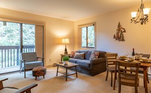 TV, fireplace - JHRL - Slopeside Studio Sleeping Indian West #12 (Teton Village)