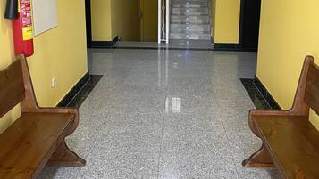 32-inch flat-screen TV with cable channels, TV