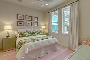 4 slaapkamers, een strijkplank/strijkijzer, wifi, beddengoed