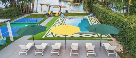 Outdoor pool, a heated pool