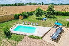 Pool - So Villa Buisson (41) - Heated swimming pool - Volleyball - 2h from Paris- 30p. (Couëtron-au-Perche)