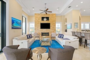 Een smart-tv, videogames en tafelvoetbal