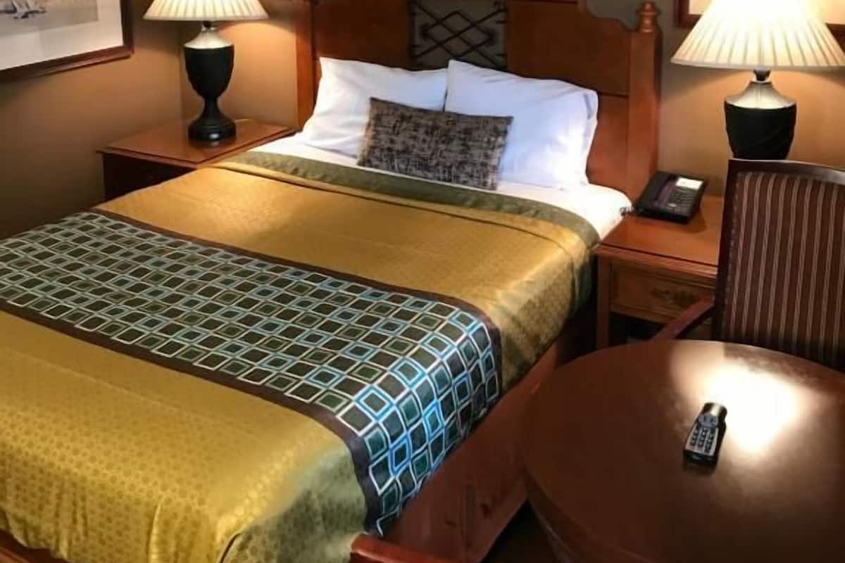 Habitación, 1 cama Queen size | Muebles diferentes, tabla de planchar con plancha y wifi gratis