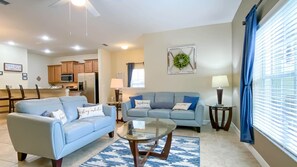 TV, DVD player, video library