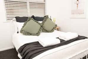 3 bedrooms, iron/ironing board, travel cot, WiFi