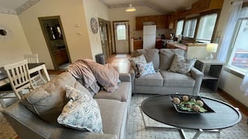 Smart TV, DVD player, books, video library