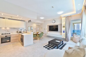 Deluxe-Apartment, 1 Schlafzimmer | Wohnbereich