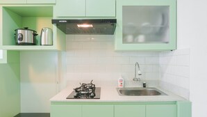 客房 | 私人廚房 | 電冰箱、爐台、鍋具/餐盤/廚房用品