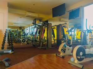 Stay fit and active in this well-equipped gym with weight machines, free weights, and cardio equipment.