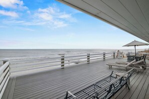 Terrace/patio - Ocean Front Home! Spacious private home on large beachfront lot.
Sleeps 2-12 (New Smyrna Beach)