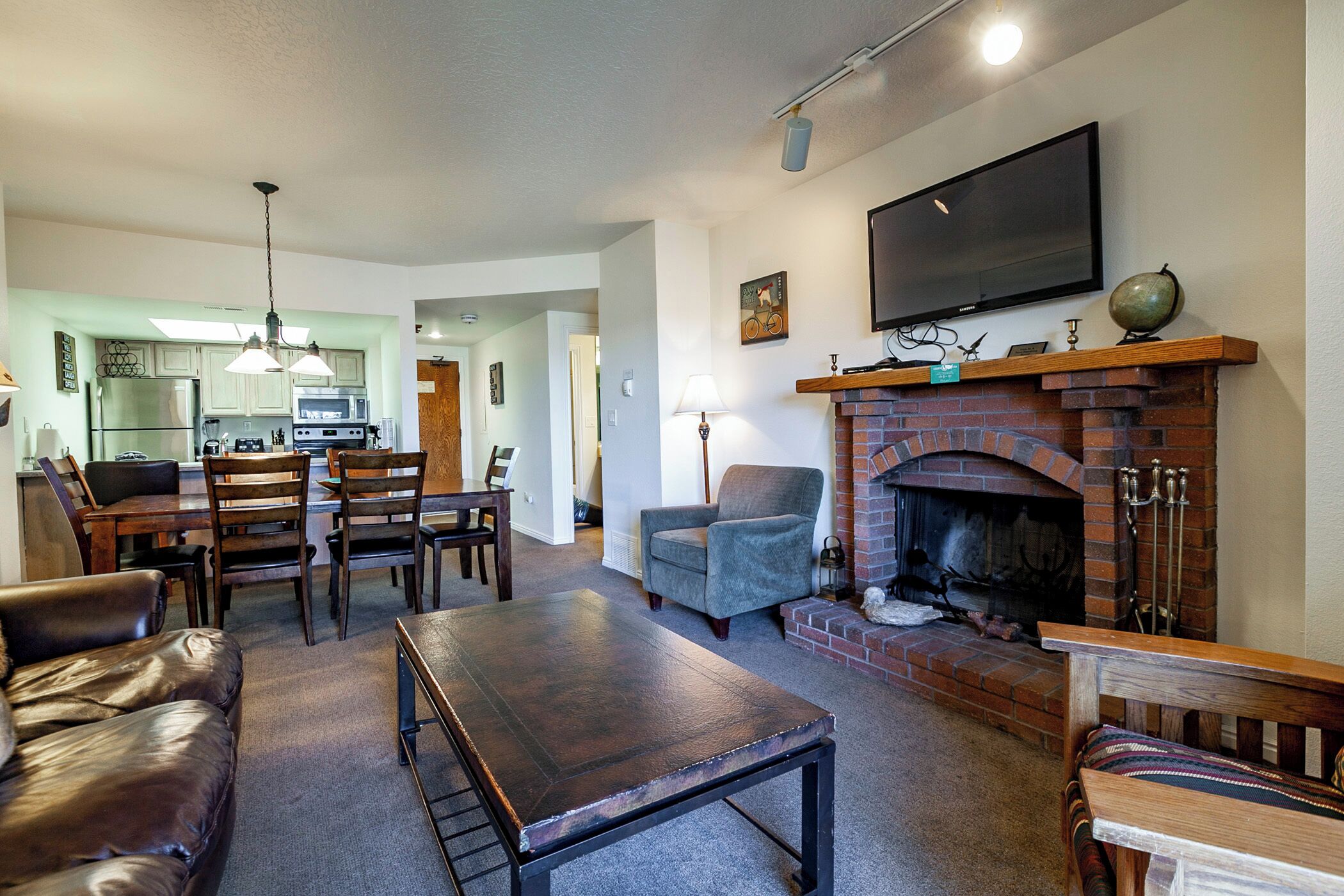 Living Room with Sleeper Sofa and Fireplace