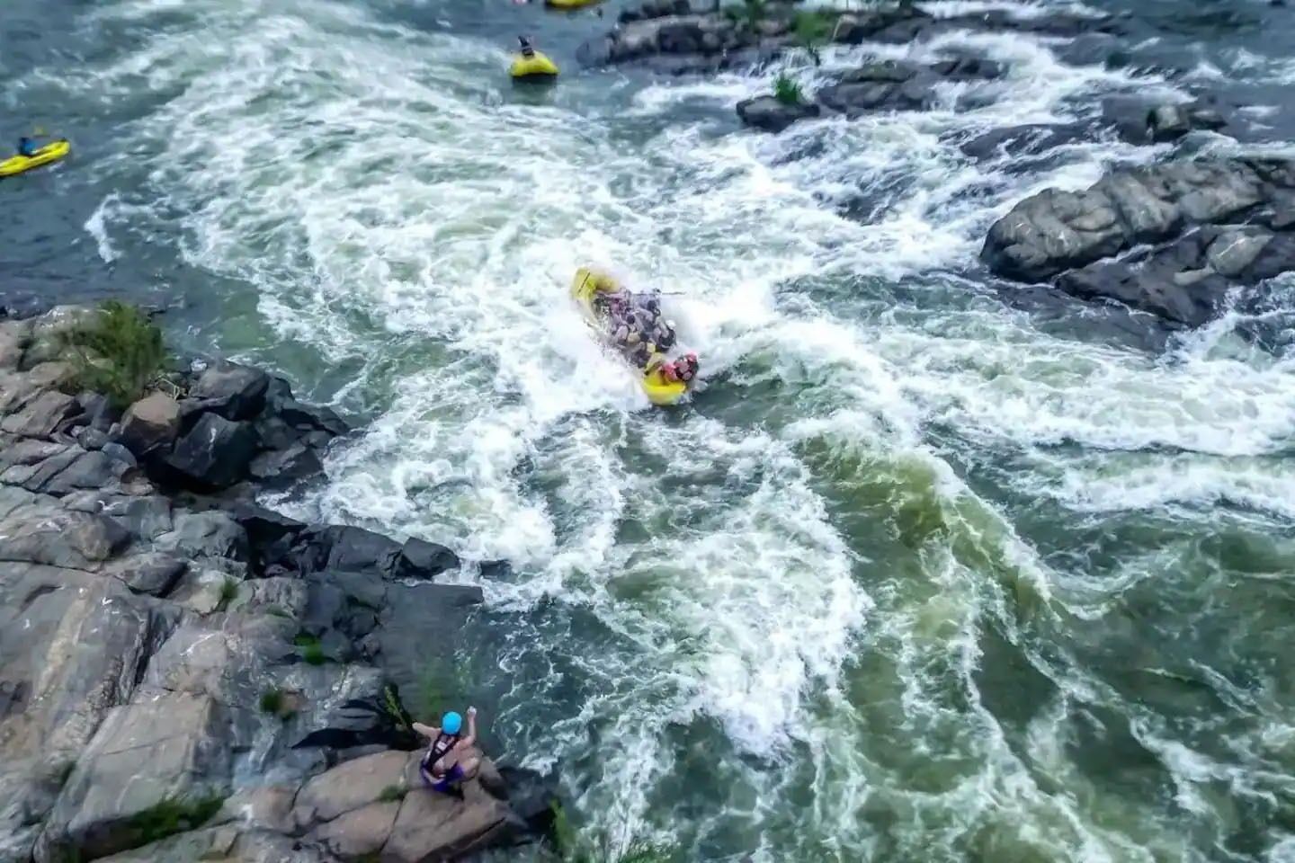 A river with rapids and rocks.