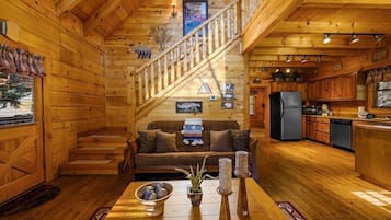 Televisión y chimenea