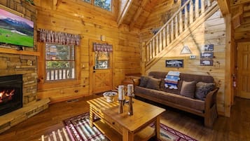 Televisión y chimenea