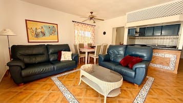TV, DVD player, stereo