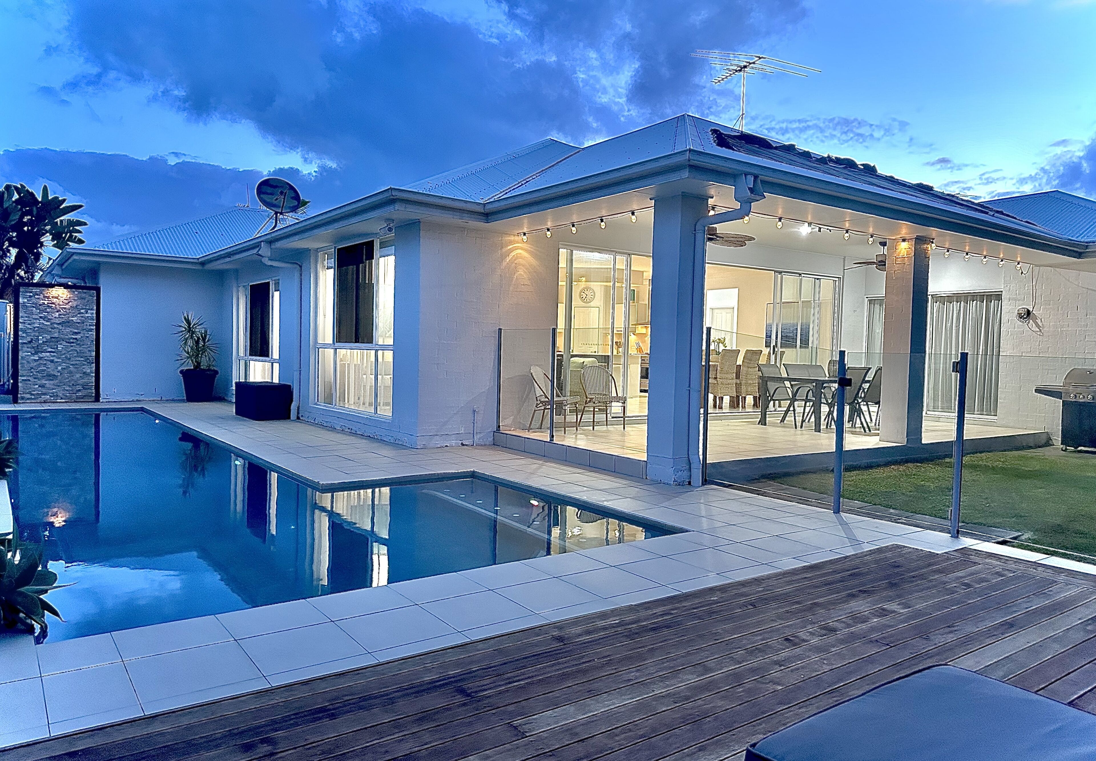 A heated pool, a lap pool