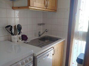 Fridge, microwave, dishwasher - 2-room South/West with Wifi in Tignes, 5 sleeps, mountain view (Tignes)