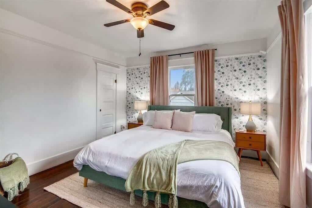 Sink into the plush king bed and unwind in this serene upstairs retreat after a day in wine country.