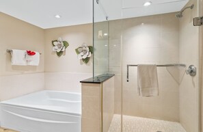 Bathtub, hair dryer, towels