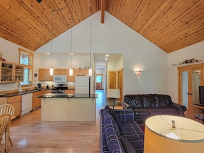 TV, fireplace, DVD player, stereo