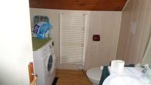 Shower, soap, toilet paper
