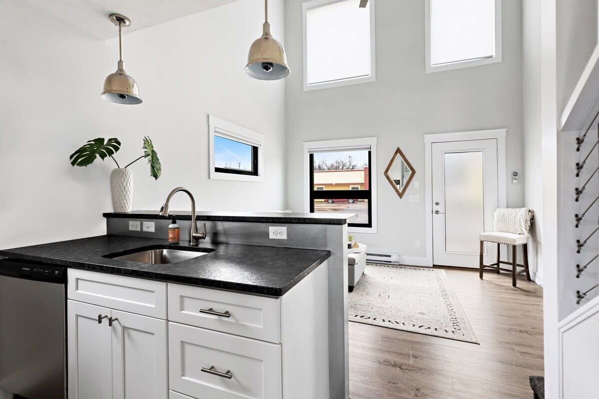 Réfrigérateur, micro-ondes, plaque de cuisson, lave-vaisselle