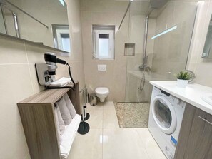 Shower, hair dryer